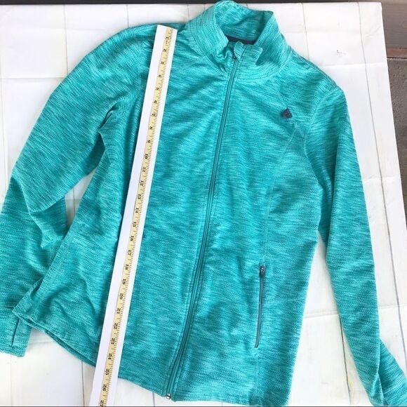 Tangerine Green Space Dye Zip Activewear Jacket L - Picture 4 of 8